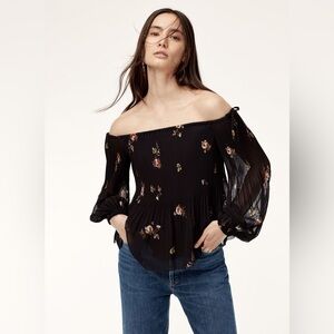 Wilfred Talence Black Floral Blouse‎